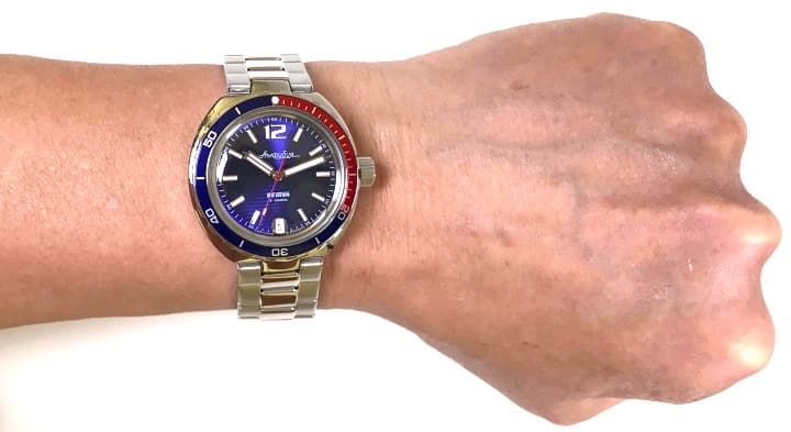 Russian automatic watch "AMPHIBIA NEPTUN" with glass bottom by VOSTOK, stainless steel, polished, ø40mm 2416 / 960759 S2 - 2