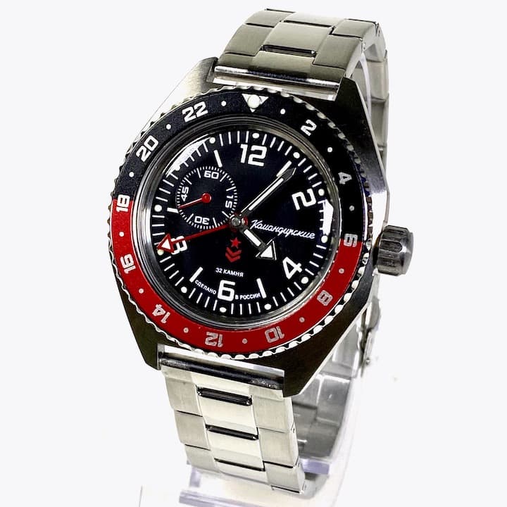 VOSTOK KOMANDIRSKIE mit zusätzlicher 24Std.-Zeit (650539 S1)