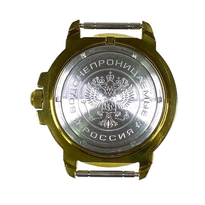 Gehäuse 439 für VOSTOK KOMANDIRSKIE Handaufzugsuhren, Titannitrid beschichtet, poliert, komplett  439ksb - 3