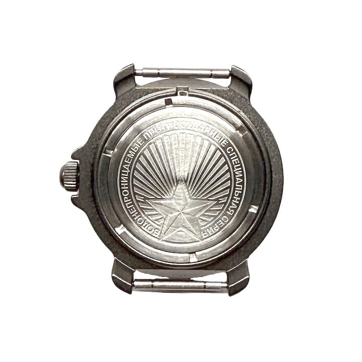 Gehäuse 816 für VOSTOK KOMANDIRSKIE Handaufzugsuhren, Titancarbonitrid beschichtet, satiniert, komplett 816ksb / 2 - 3