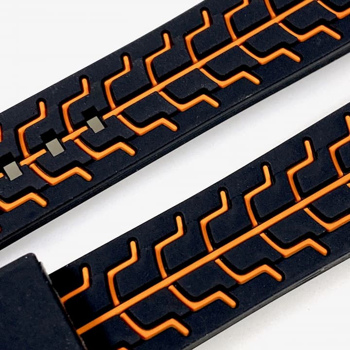 22mm VOSTOK silicone strap SPORT, black / orange (PUS05-22mm) - 3