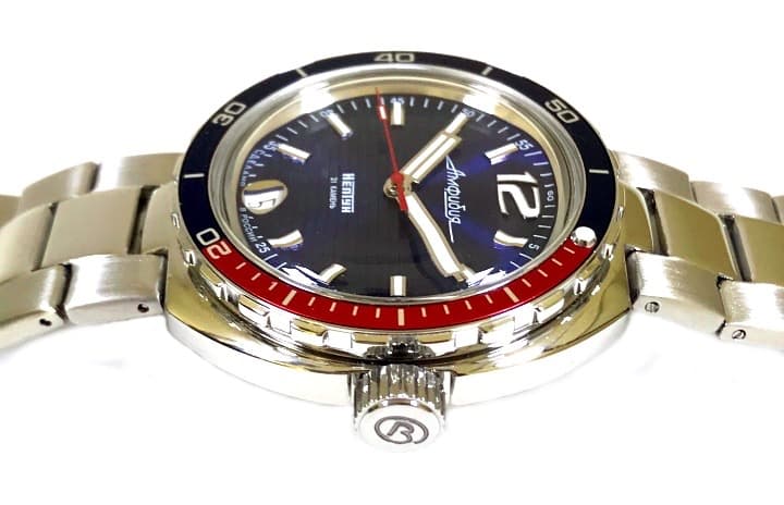 Russian automatic watch "AMPHIBIA NEPTUN" with glass bottom by VOSTOK, stainless steel, polished, ø40mm 2416 / 960759 S2 - 4