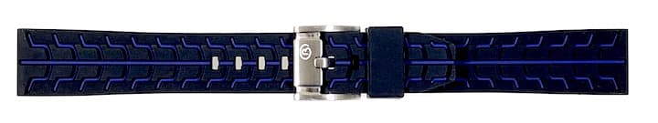 22mm VOSTOK silicone strap SPORT, black / blue (PUS04-22mm) - 2