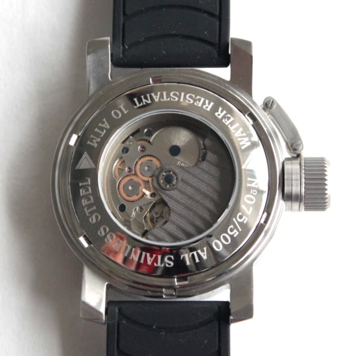 "US NAVY OHIO CLASS" - 24-Std.-Automatikuhr von TRIUMPH mit VOSTOK - Werk, Edelstahl, ø47mm 2431.01 TRI-US.Navi.1 - 3