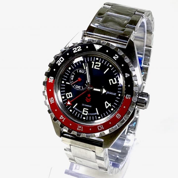 VOSTOK KOMANDIRSKIE mit zusätzlicher 24Std.-Zeit (650539 S4)