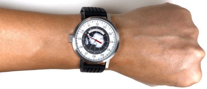 ANTARCTICA single-hand automatic watch by UMNYASHOV, stainless steel, glass bottom, brushed, ø50mm - 2