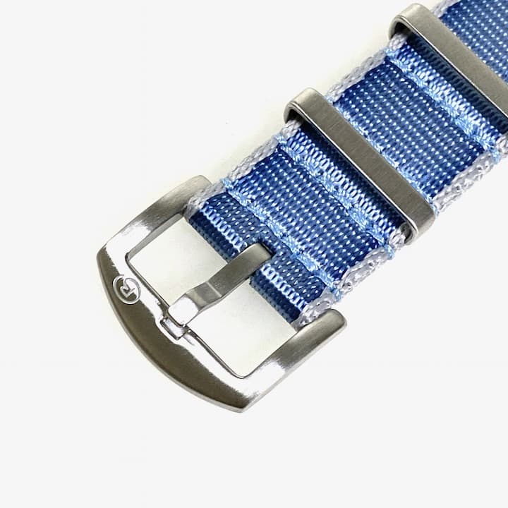 VOSTOK 18mm NATO strap, nylon, sea blue, special for SCUBA DUDE dial (NATO18-59) - 2