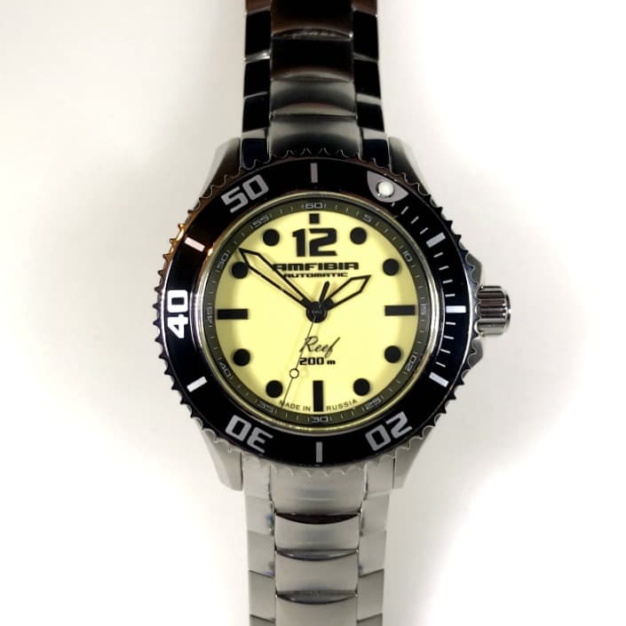 Automatik wrist watch "AMFIBIA REEF" by VOSTOK, 200m water proof, stainless steel, polished, ø42mm - 2