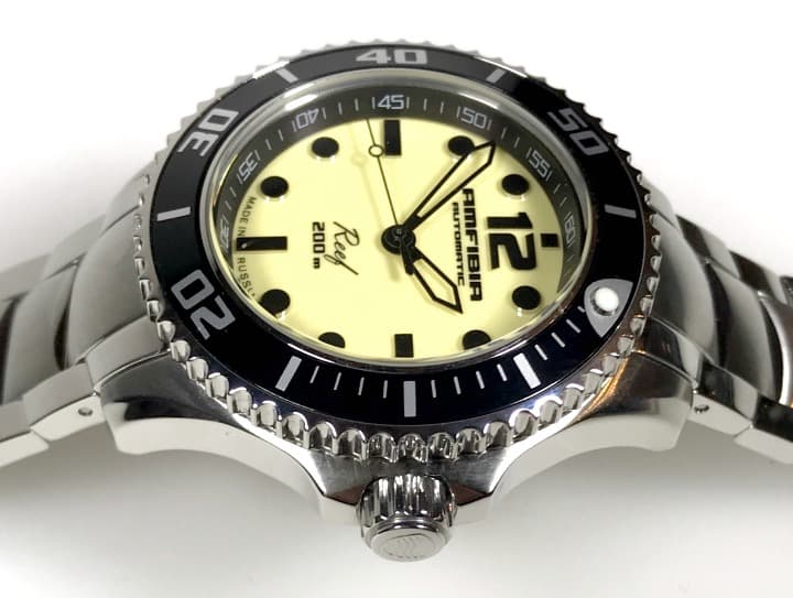 Automatik wrist watch "AMFIBIA REEF" by VOSTOK, 200m water proof, stainless steel, polished, ø42mm - 4