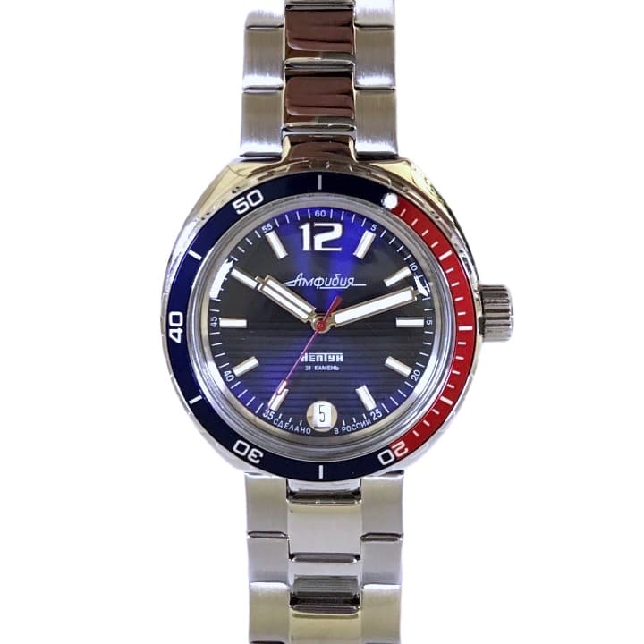 Russian automatic watch "AMPHIBIA NEPTUN" with glass bottom by VOSTOK, stainless steel, polished, ø40mm 2416 / 960759 S2 - 2