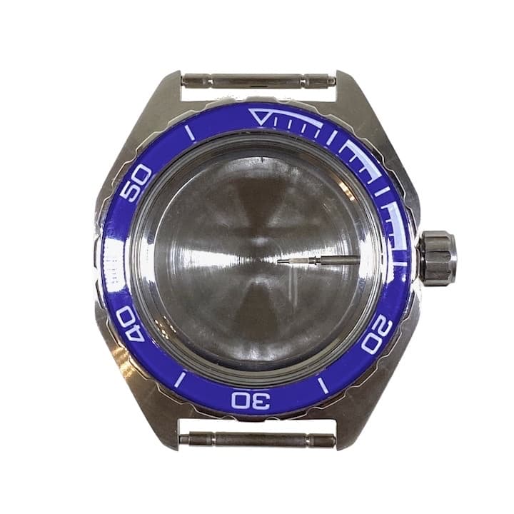 Gehäuse VOSTOK 650, gebürstet, Lünette mit blauem Insert (650ksb / 4) - 1