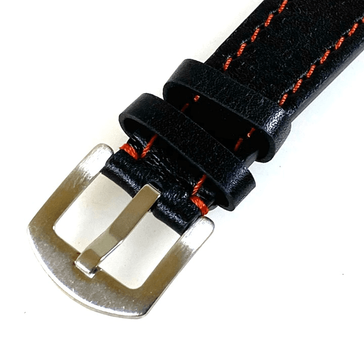 18mm VOSTOK, strap AVIATOR, calfskin, black, red stitched (LD18-06) - 3