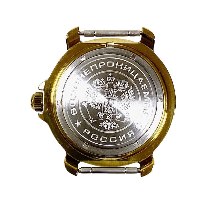 Gehäuse 819 für VOSTOK KOMANDIRSKIE Handaufzugsuhren, Titannitrid beschichtet, poliert, komplett 819ksb - 3