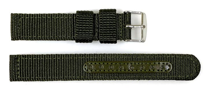 22mm Armband Nylon military green zweiteilig mit Dornschließe