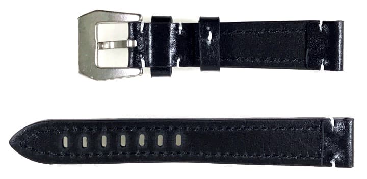 18mm VOSTOK, strap AVIATOR, calfskin, black, white stitched (LD18-11) - 3