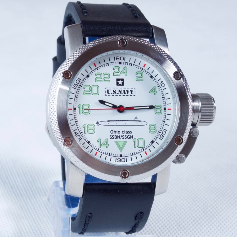 &quot;US NAVY OHIO CLASS&quot; - 24-Std.-Automatikuhr von TRIUMPH mit VOSTOK - Werk, Edelstahl, ø47mm 2431.01 TRI-US.Navi.3