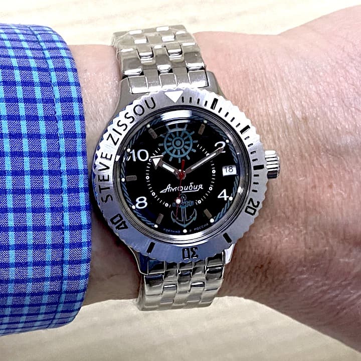 Lünette VOSTOK AMPHIBIA Steve Zissou mit Feder (LU-MAS-25) - 4