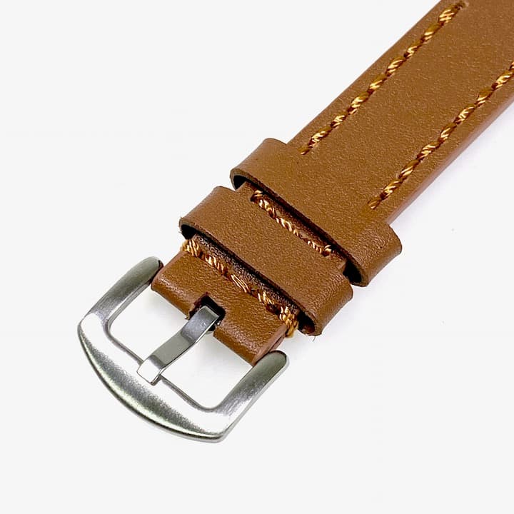 18mm VOSTOK, strap AVIATOR, calfskin, brown, brown stitched (LD18-13) - 2