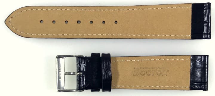 20mm, original black leather strap by VOSTOK, black (LD20-01) - 3