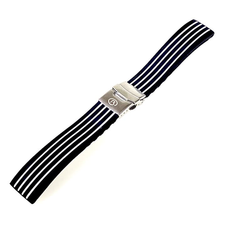22mm VOSTOK silicone strap, black with white stripes (PUS09-22mm) - 2