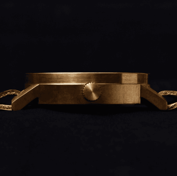 TRANSSIB Russian Automatic watch by UMNYASHOV, brass, glass bottom, brushed, ø50mm - 3