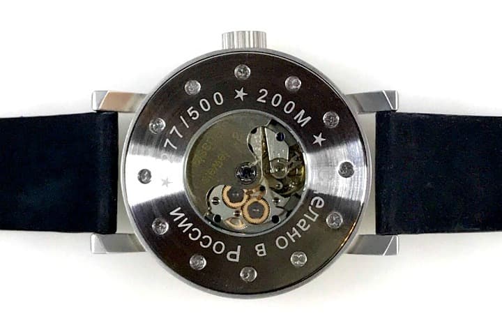 ANTARCTICA single-hand automatic watch by UMNYASHOV, stainless steel, glass bottom, brushed, ø50mm - 2