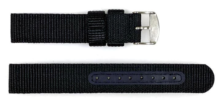 22mm Armband Nylon schwarz zweiteilig mit Dornschließe - 2