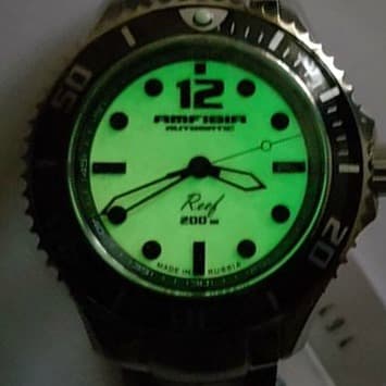 Automatik wrist watch "AMFIBIA REEF" by VOSTOK, 200m water proof, stainless steel, polished, ø42mm - 3