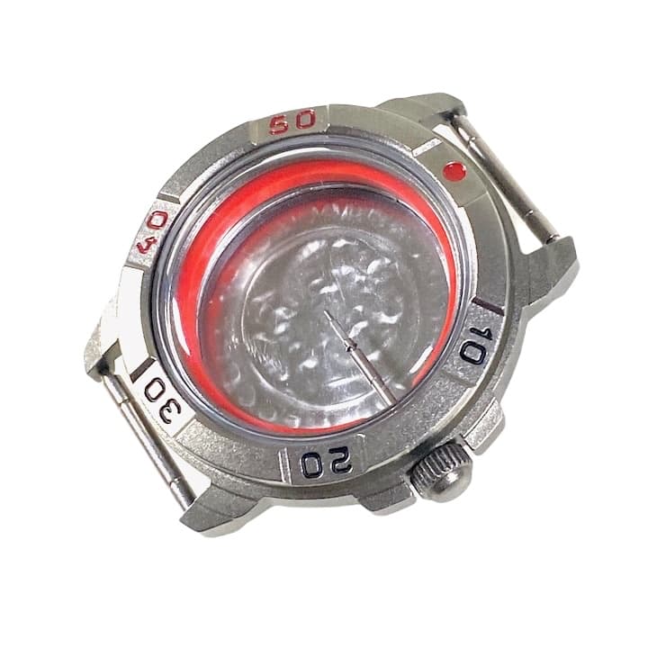 Case 436 for VOSTOK KOMANDIRSKIE hand winding watches, titanium carbonitride coated, satined, complete  (436ksb) - 2