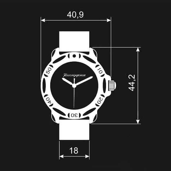 Case 819 for VOSTOK KOMANDIRSKIE hand winding watches, titanium nitride plated, polished, complete 819ksb - 4
