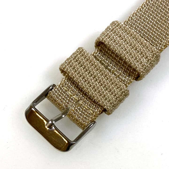 22mm Nylon khaki two-piece bracelet with pin Buckle - 2