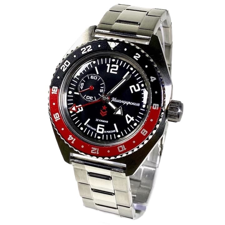VOSTOK KOMANDIRSKIE mit zusätzlicher 24Std.-Zeit (650539 S2)