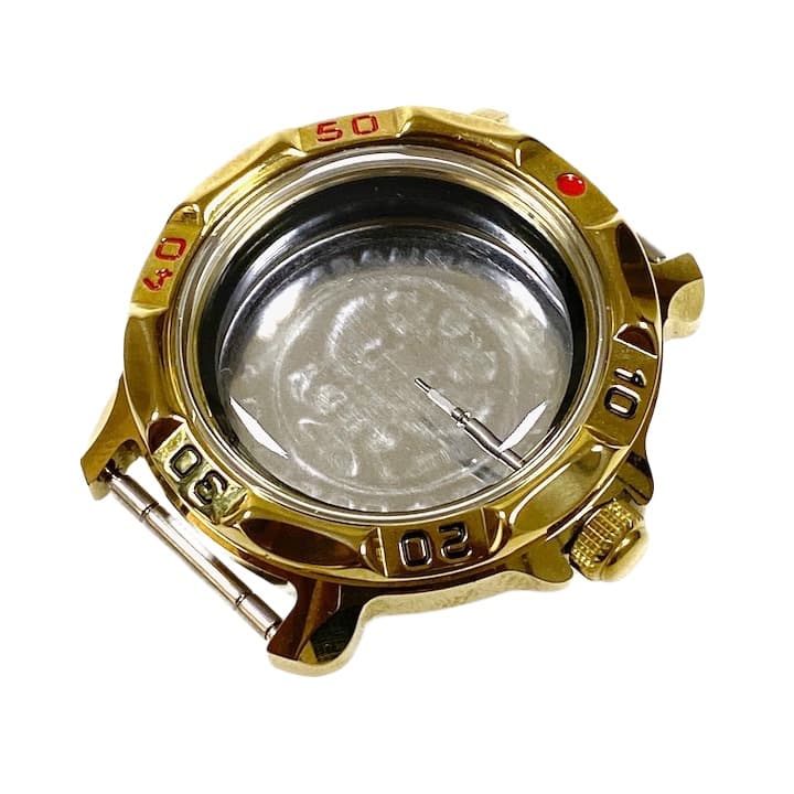 Gehäuse 819 für VOSTOK KOMANDIRSKIE Handaufzugsuhren, Titannitrid beschichtet, poliert, komplett 819ksb - 2